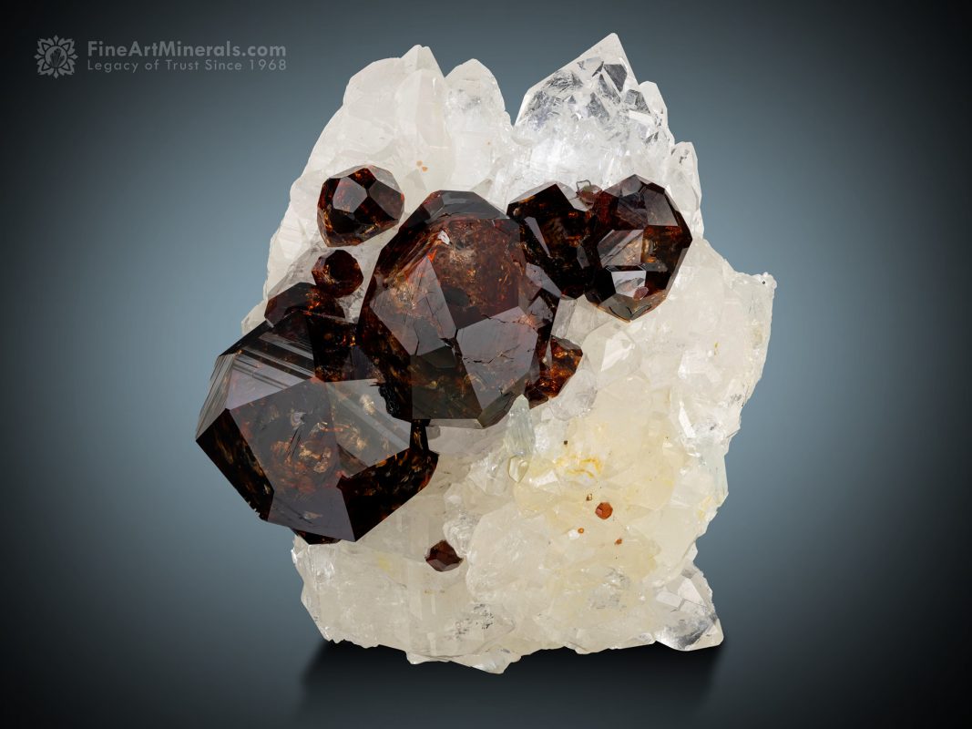 Spessartine Garnet on Quartz