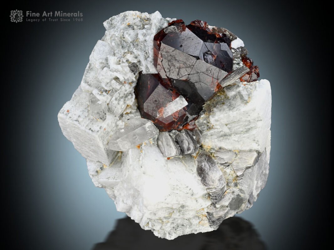 Spessartine Garnet with Quartz on Matrix from Skardu Pakistan