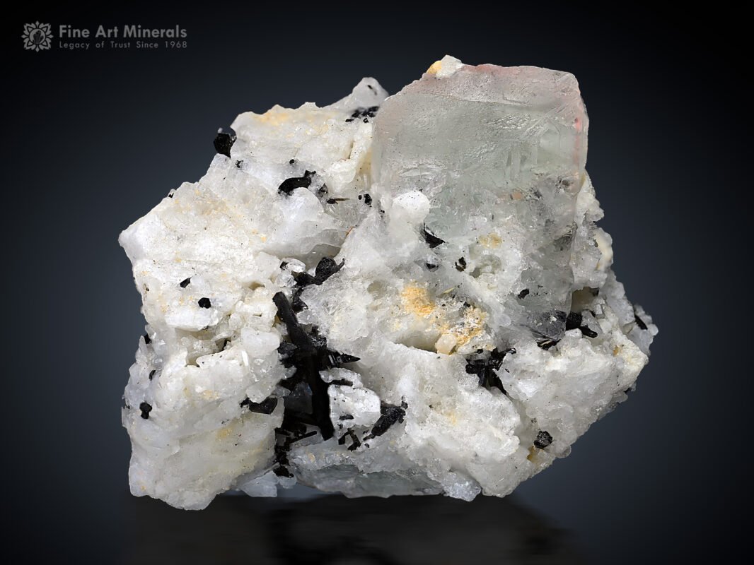 Fluorite with Schorl on Matrix from Nagar Pakistan