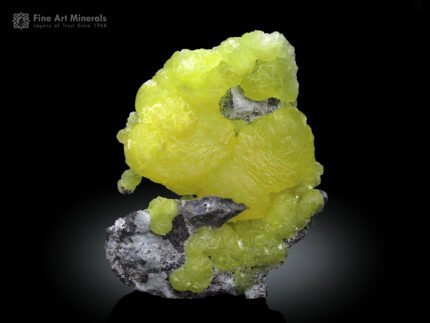 Lemon Yellow Brucite on Matrix from Baluchistan Pakistan
