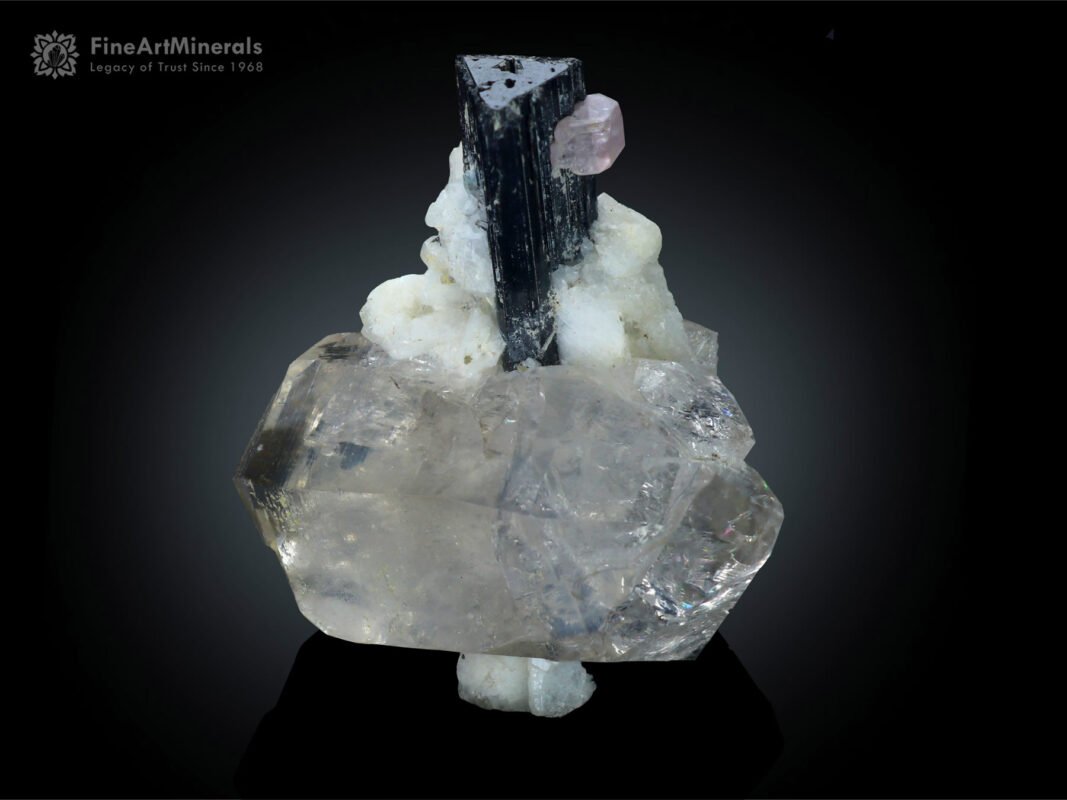 Schorl with Floater Quartz, Apatite and Feldspar from Stak Nala Pakistan