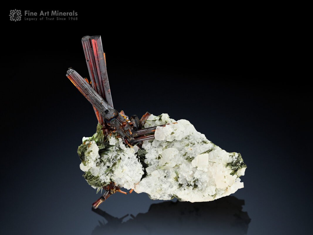 Rutile with Aegirine Spray on Matrix from Pakistan