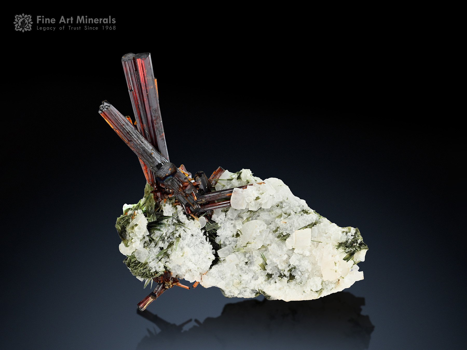 Rutile with Aegirine Spray on Matrix from Pakistan