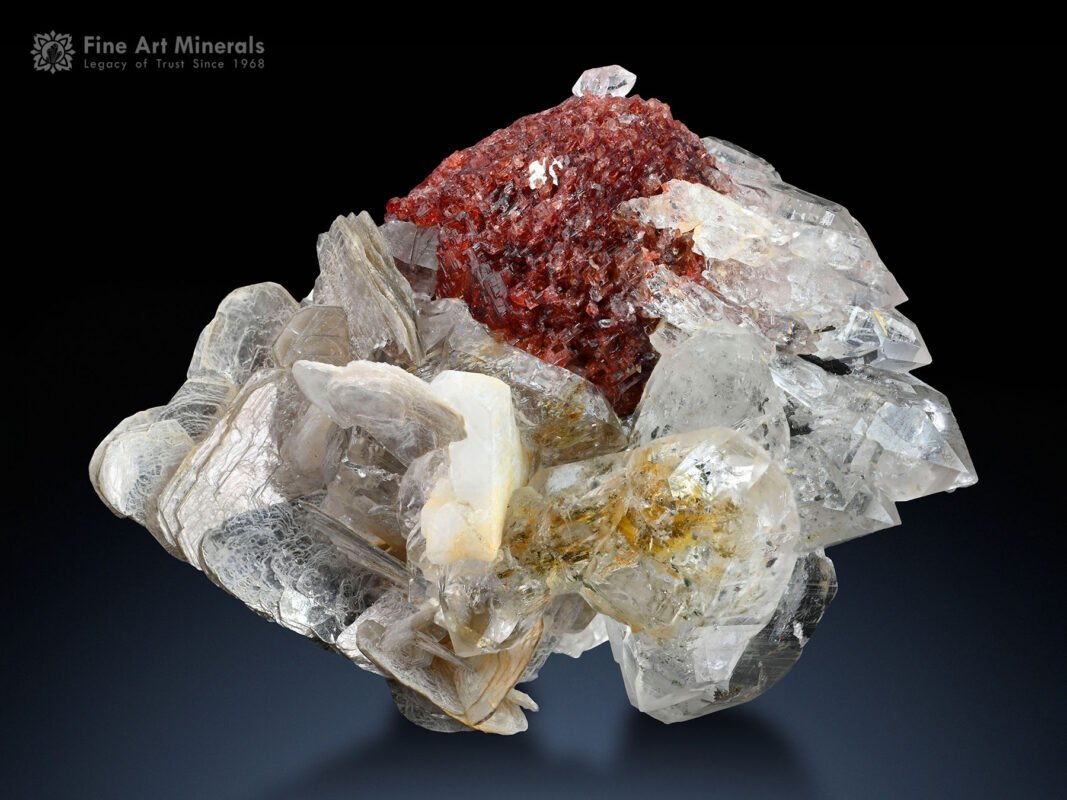 Etched Spessartine Garnet with Petroleum Quartz from Pakistan