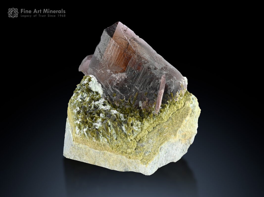 Axinite with Epidote on Matrix from Baluchistan Pakistan