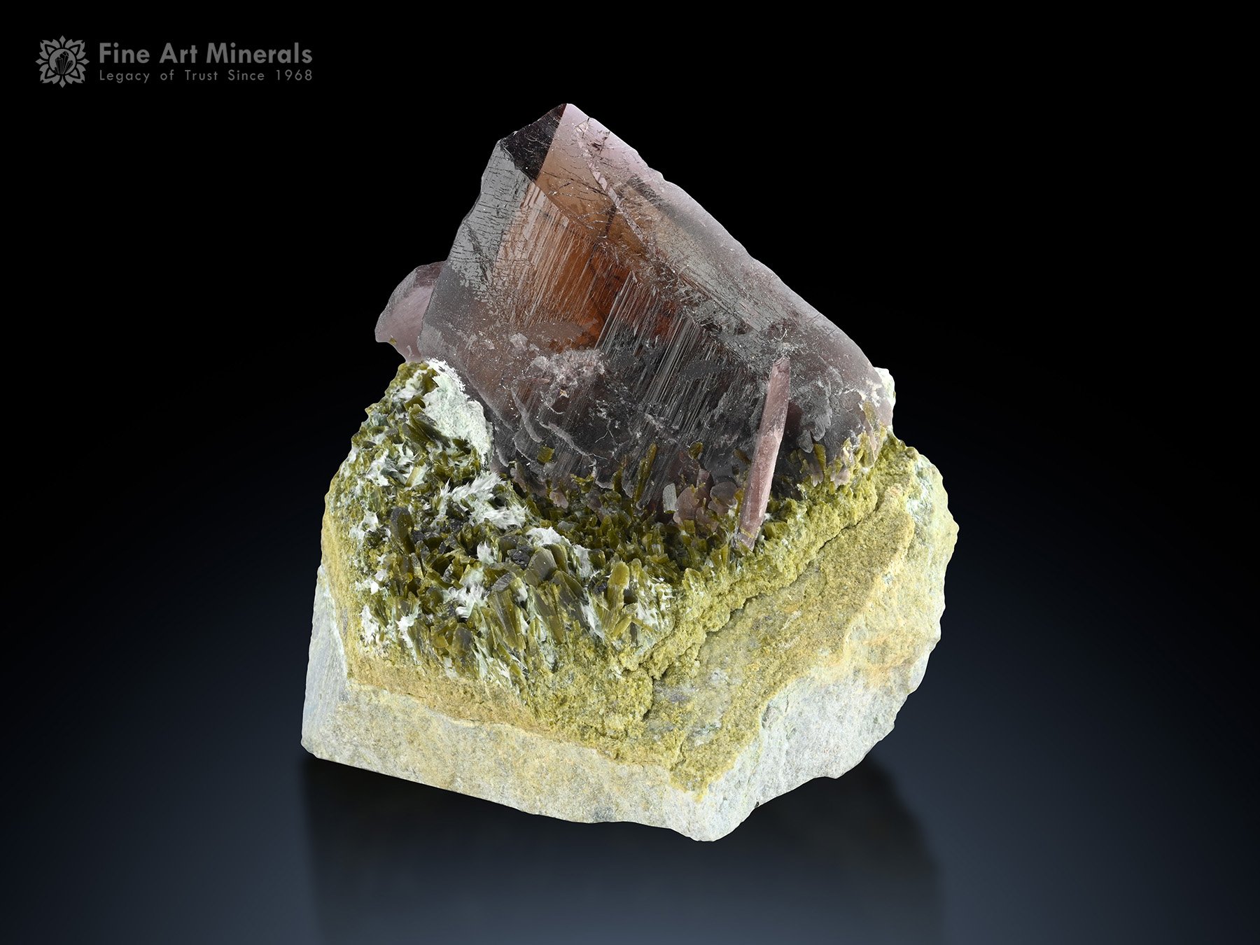 Axinite with Epidote on Matrix from Baluchistan Pakistan
