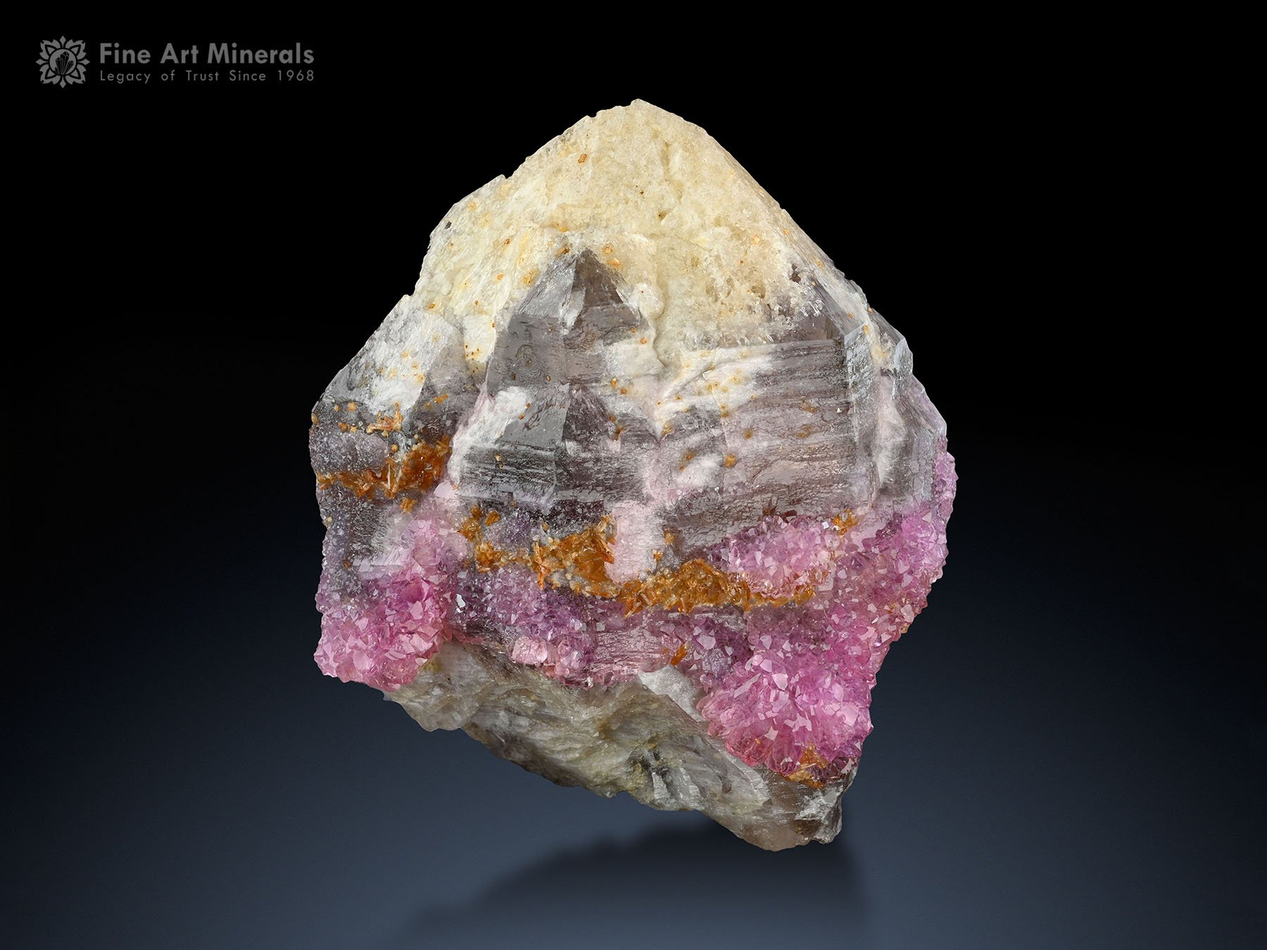 Pink Rose Quartz with Smoky Quartz from Afghanistan