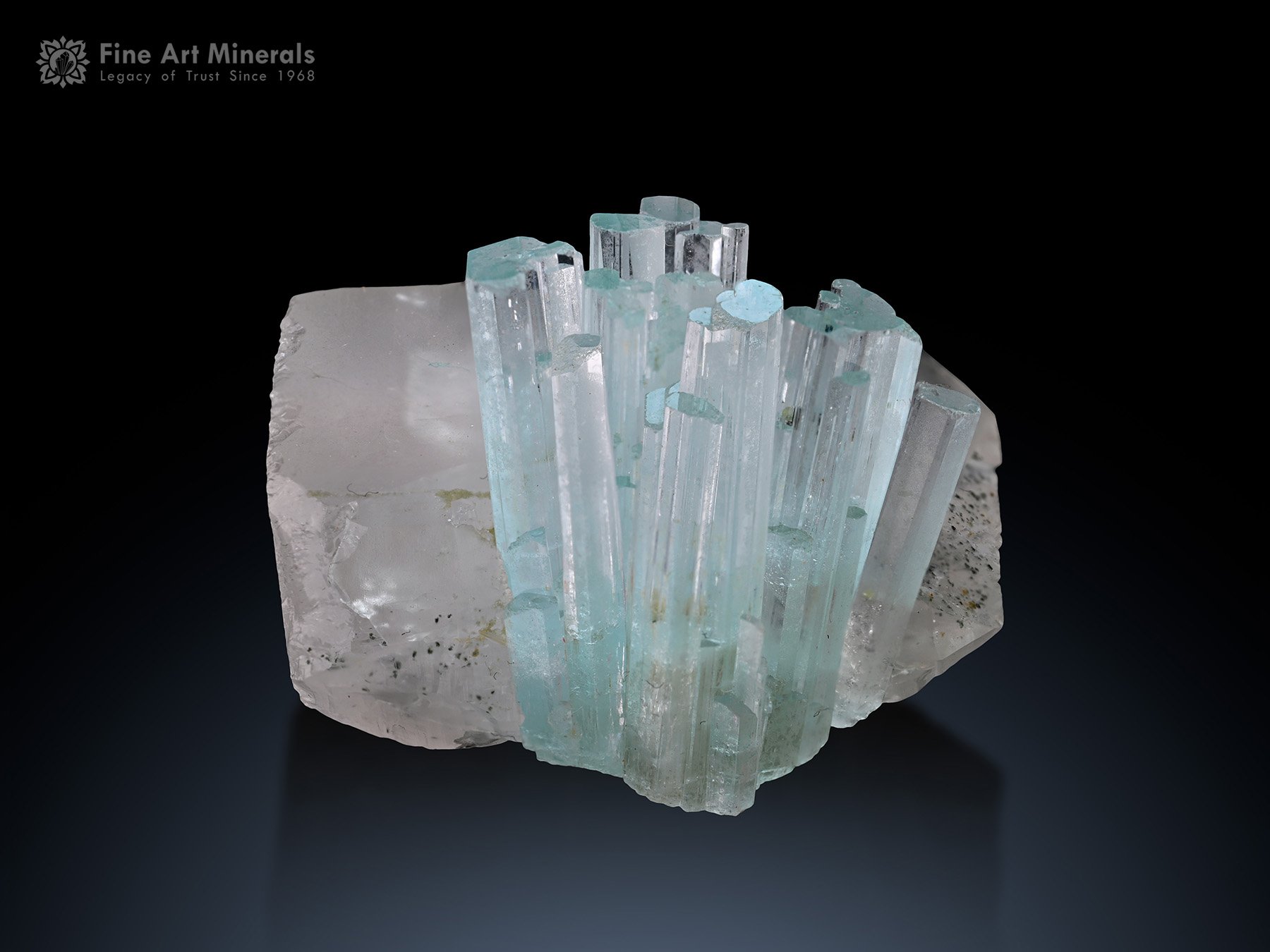Aquamarine cluster with Quartz from Shigar Pakistan