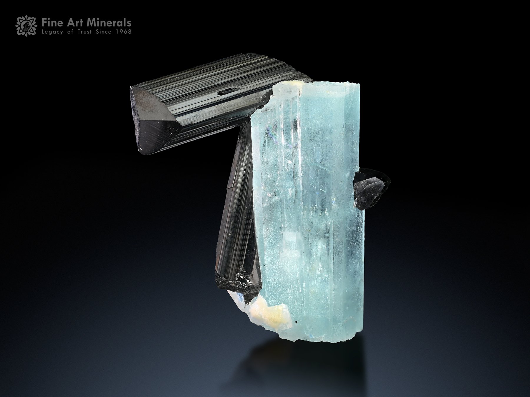 Aquamarine with Schorl from Pakistan
