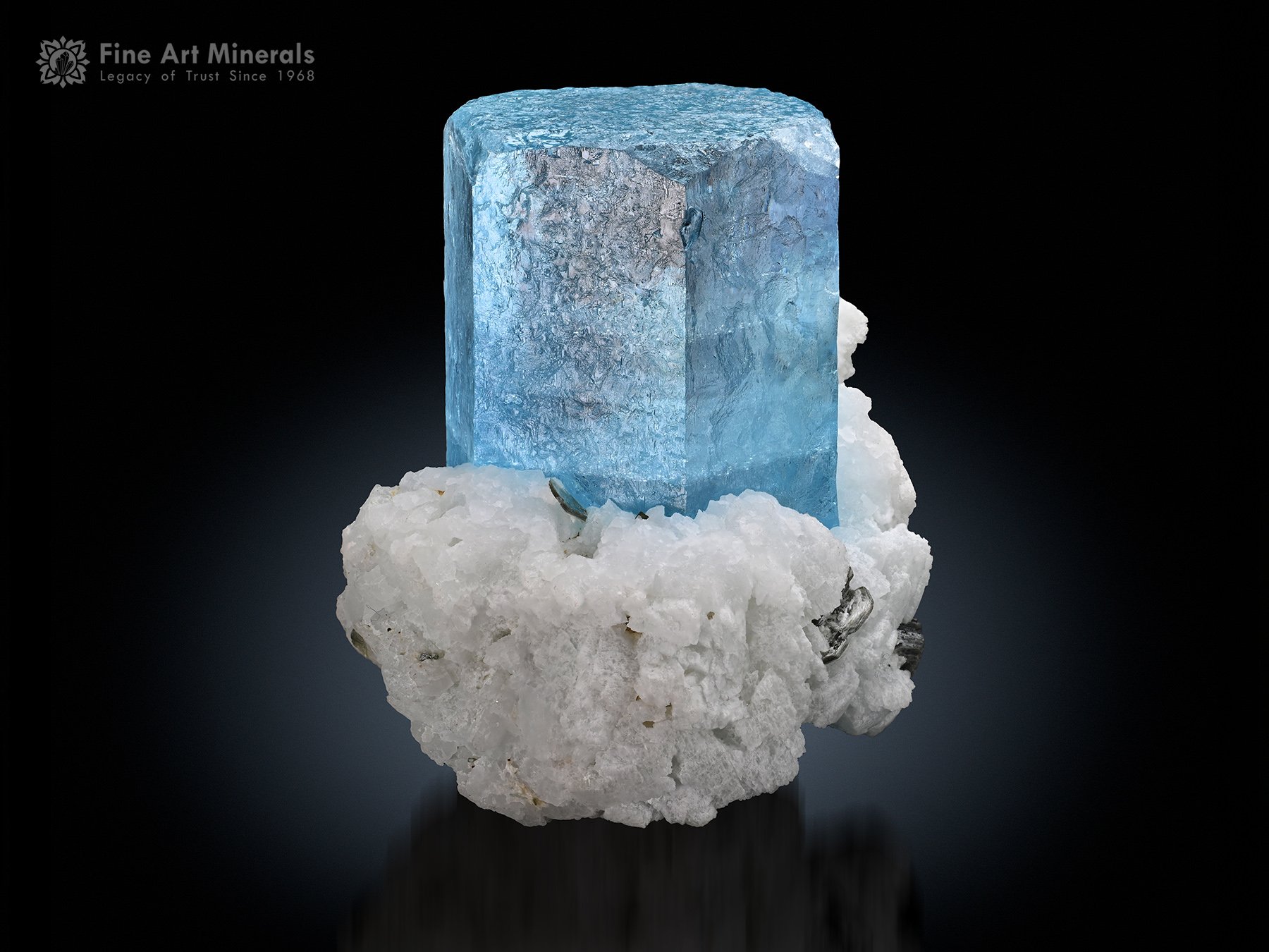Aquamarine on Albite from Nyt Bruk Mine Pakistan