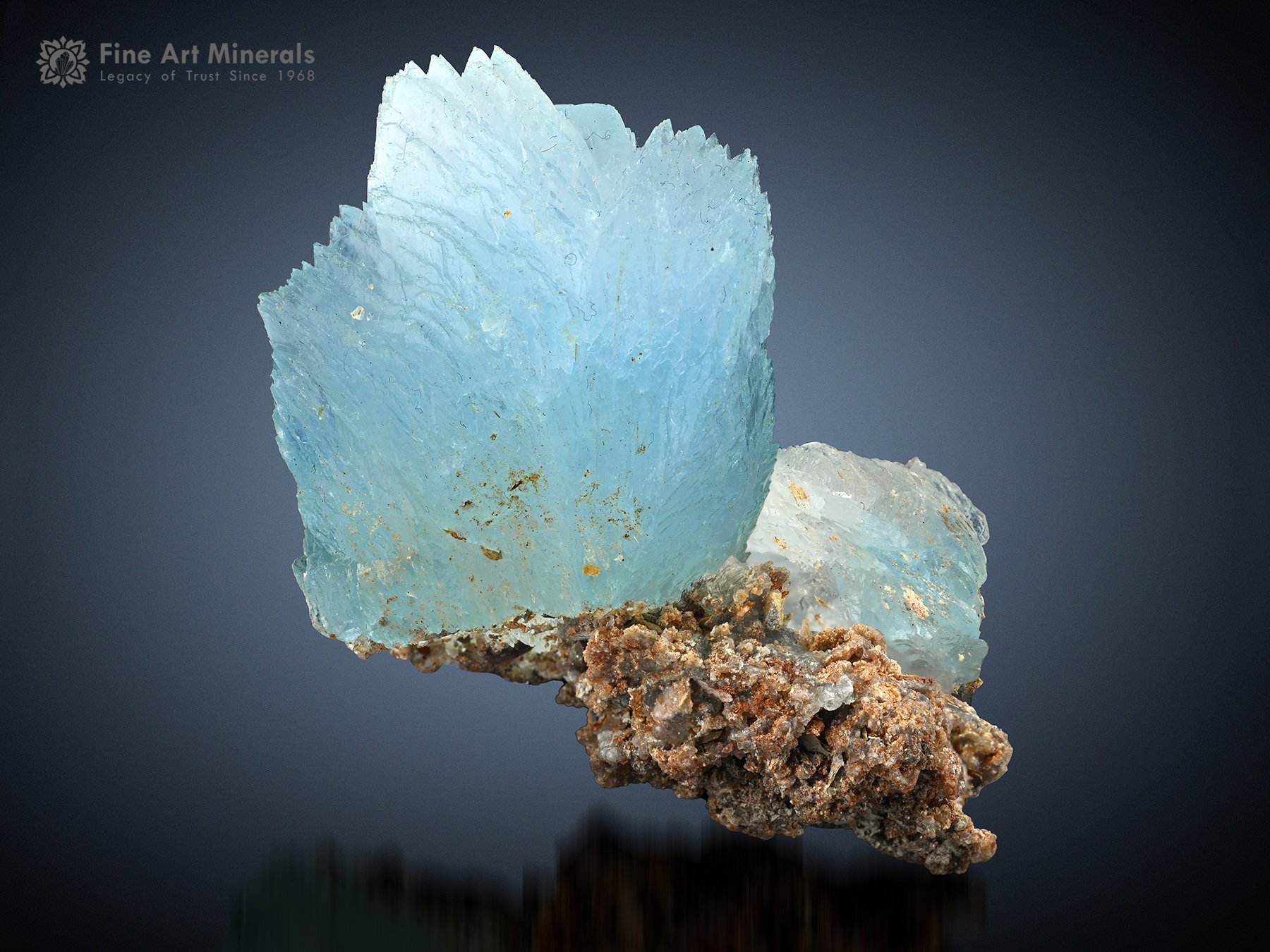 Blue Brucite on Matrix from Pakistan
