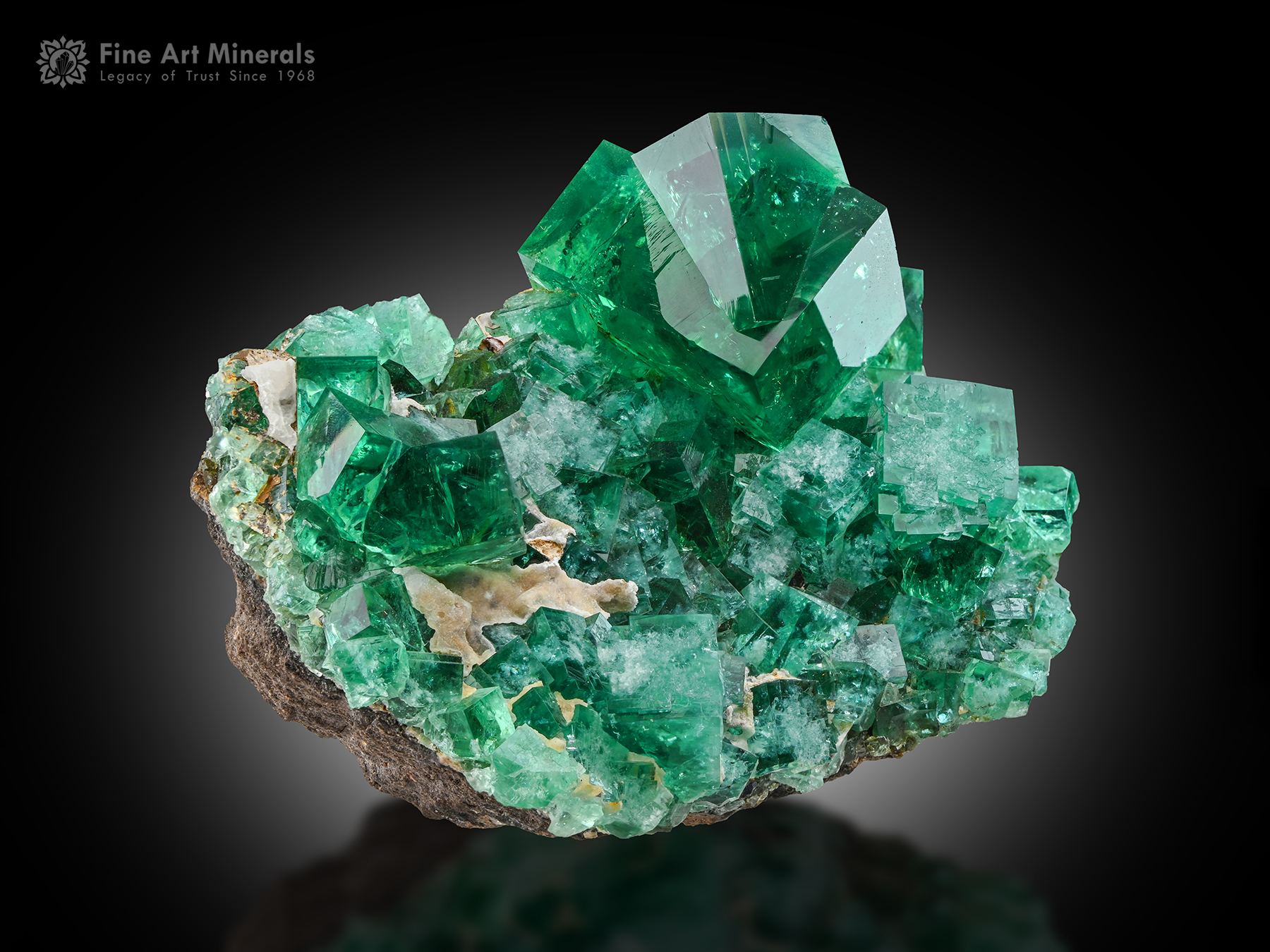 Fluorite with Aragonite from United Kingdom
