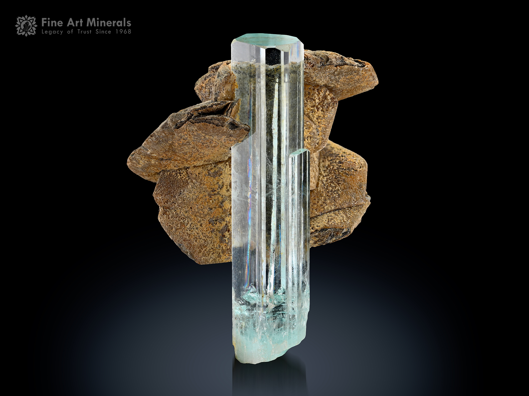 Aquamarine with Calcite from Pakistan