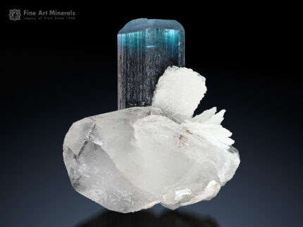 Blue Cap Tourmaline with Quartz and Albite