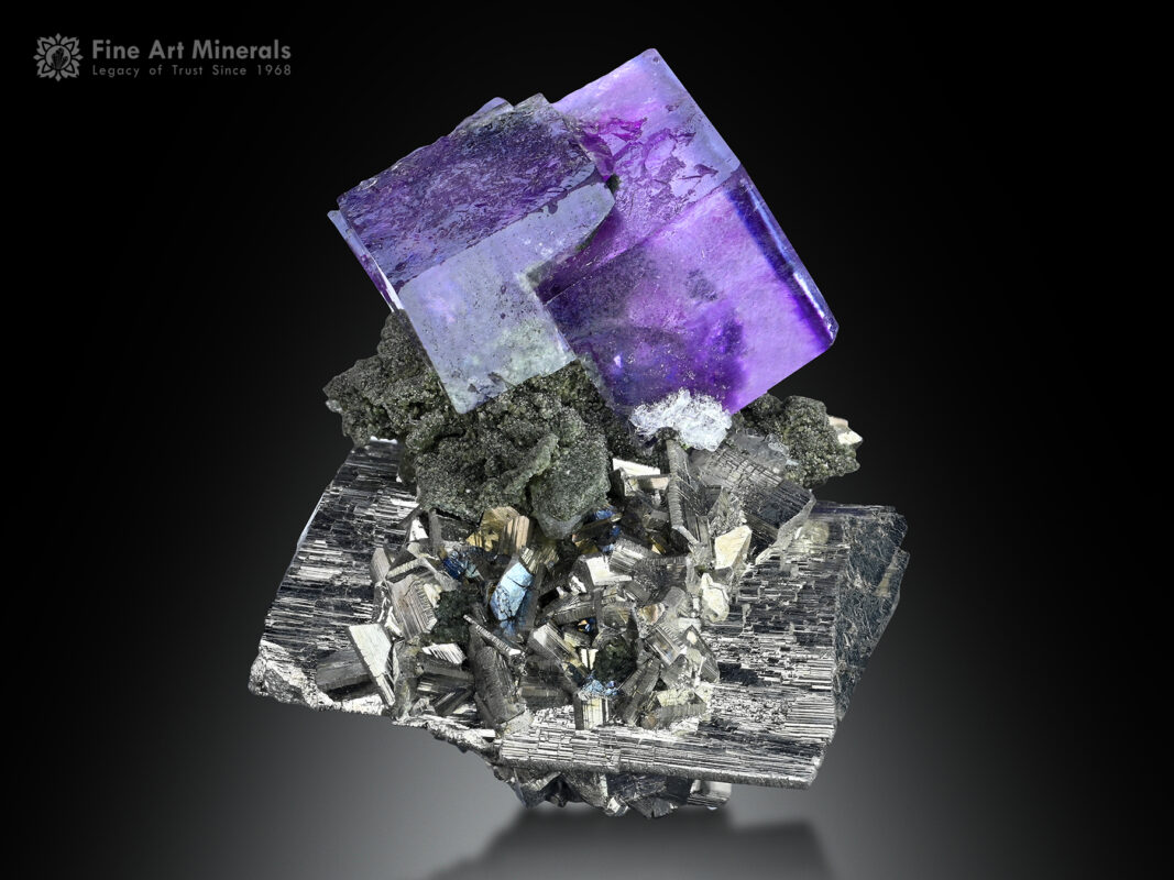 Fluorite on Arsenopyrite from China