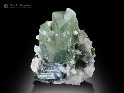 Herderite with Quartz on Albite from Pakistan