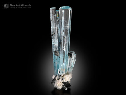 Aquamarine with Schorl and Albite from Pakistan