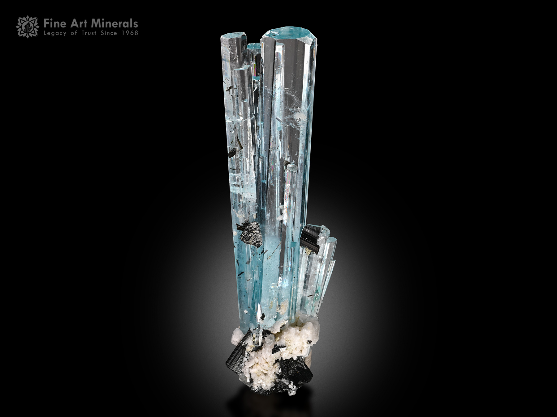 Aquamarine with Schorl and Albite from Pakistan