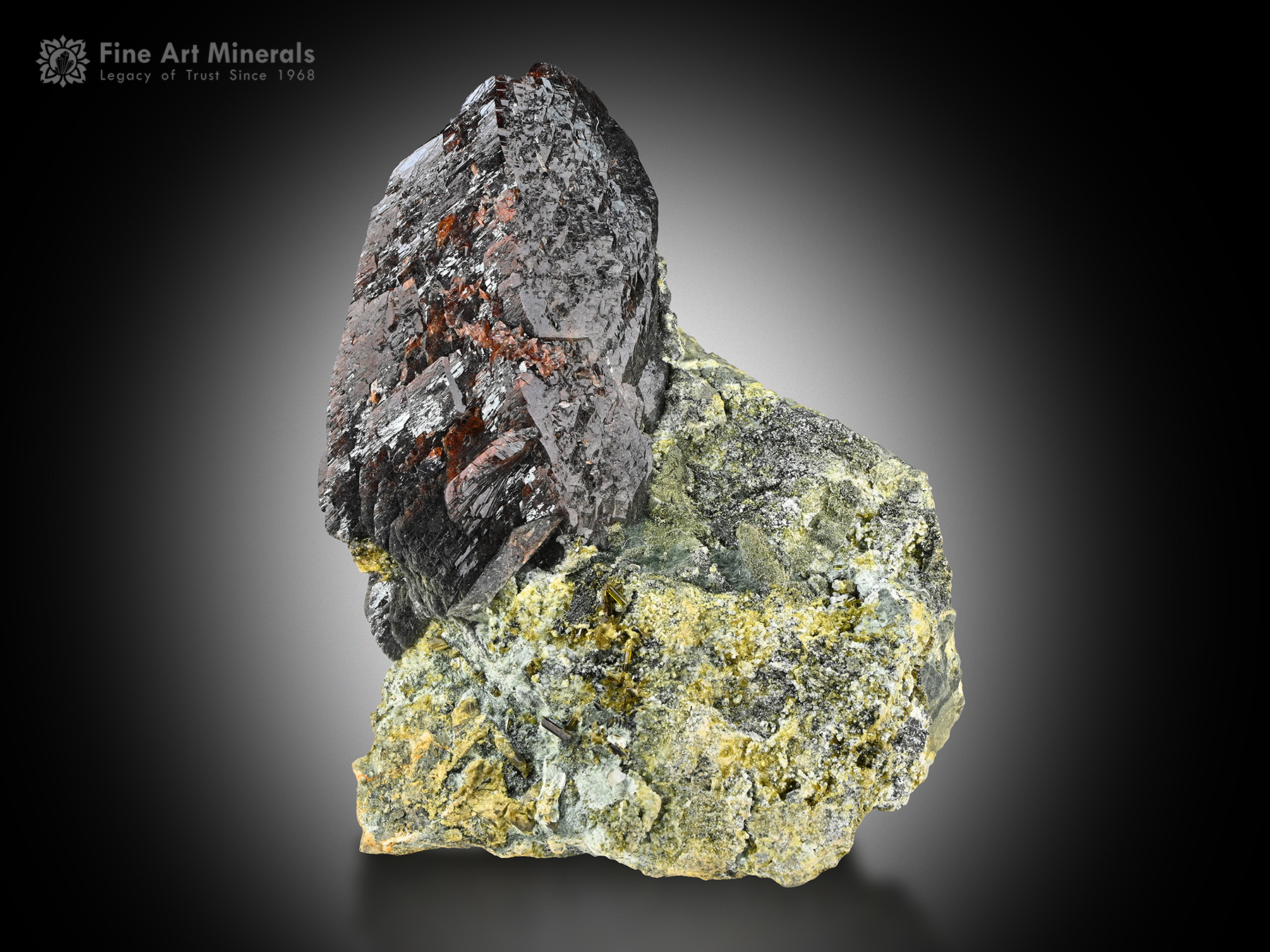 Axinite Crystal on Matrix