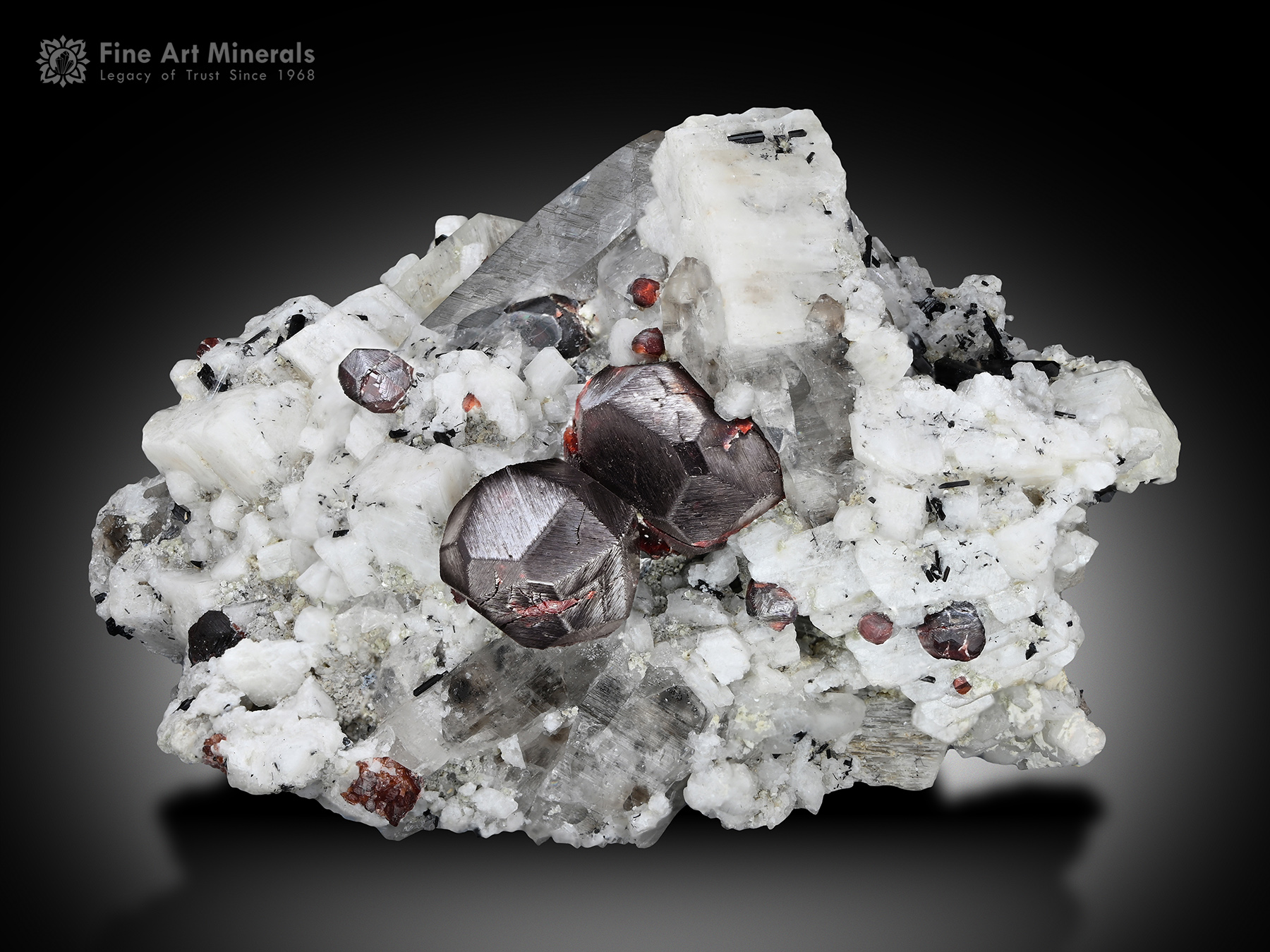 Spessartine Garnet with Quartz and Albite