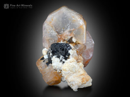 Apatite with Schorl on Matrix