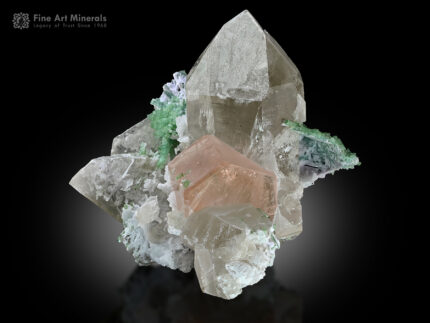 Morganite with Quartz and Tourmaline