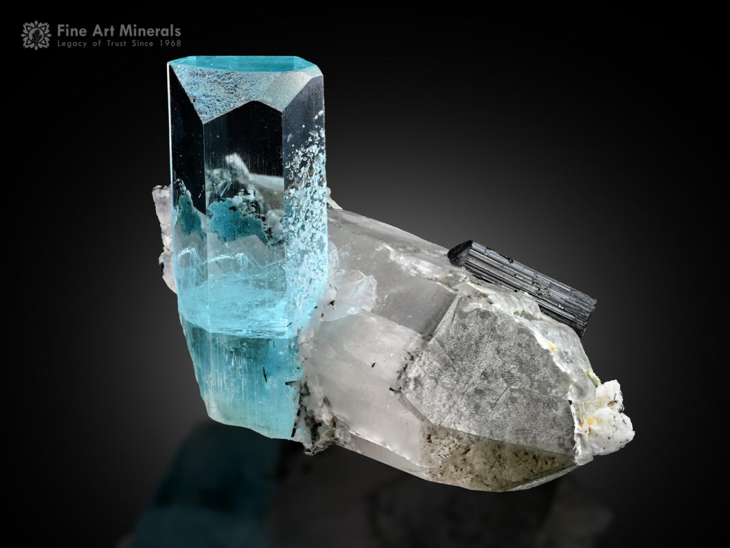Aquamarine with Quartz and Schorl