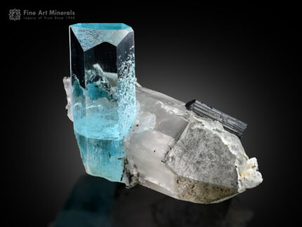 Aquamarine with Quartz and Schorl