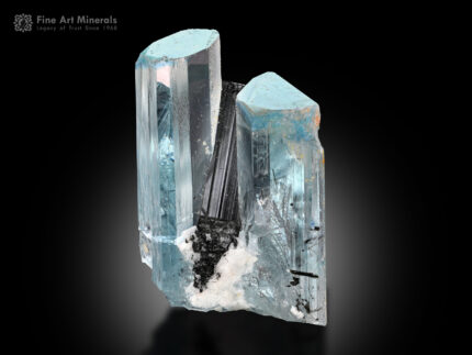 Aquamarine with Schorl