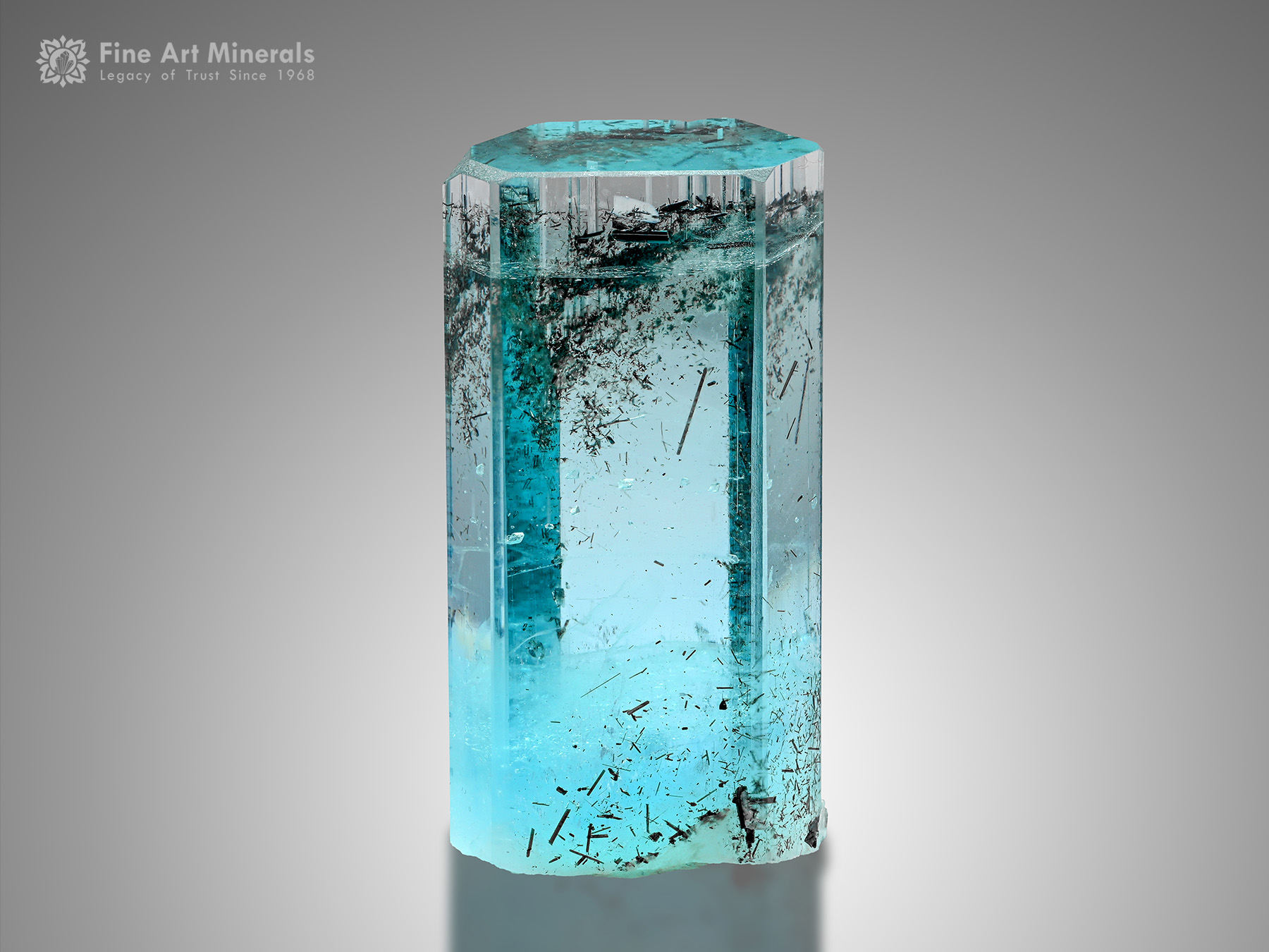 Aquamarine with Schorl