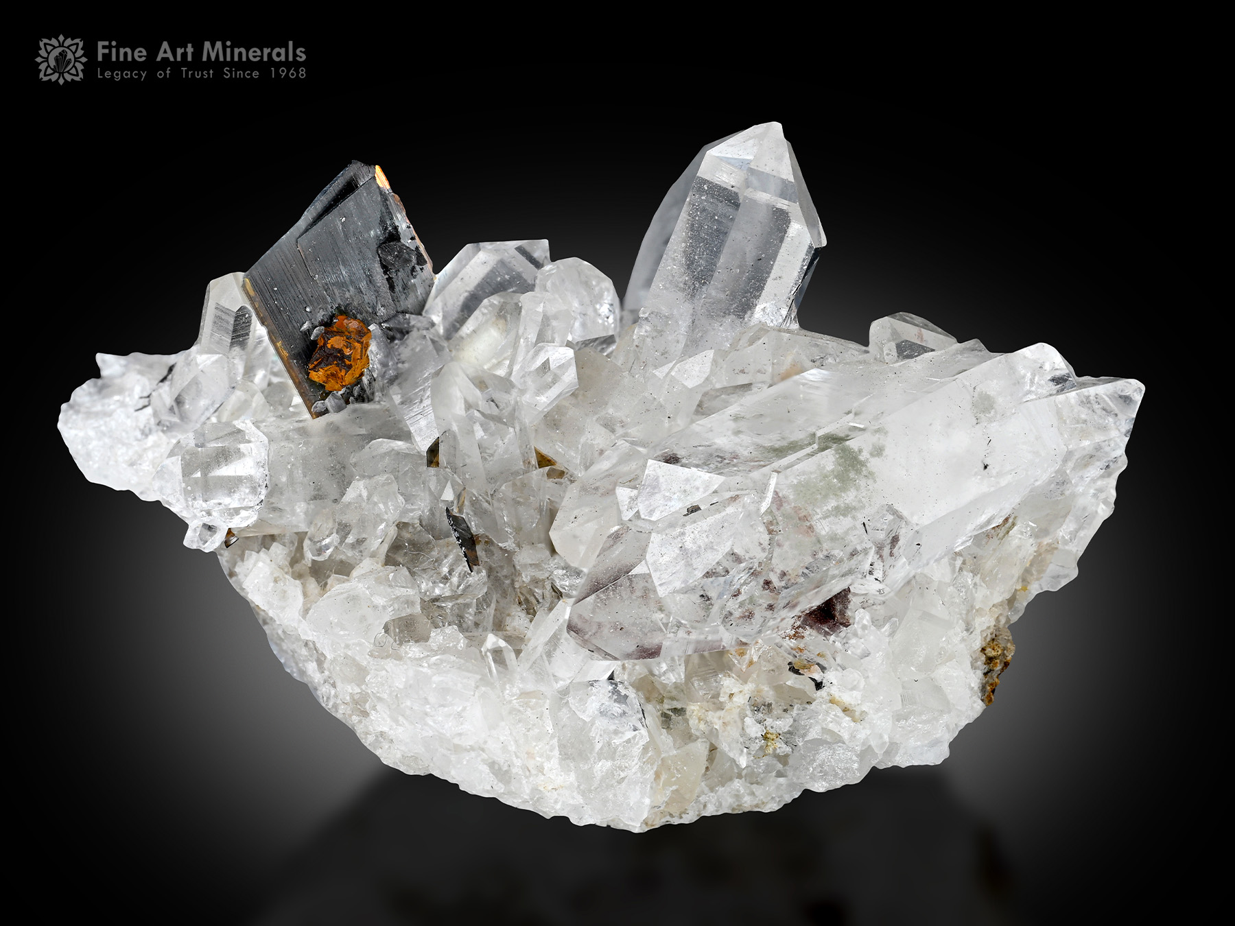 Brookite with Limonite and Quartz