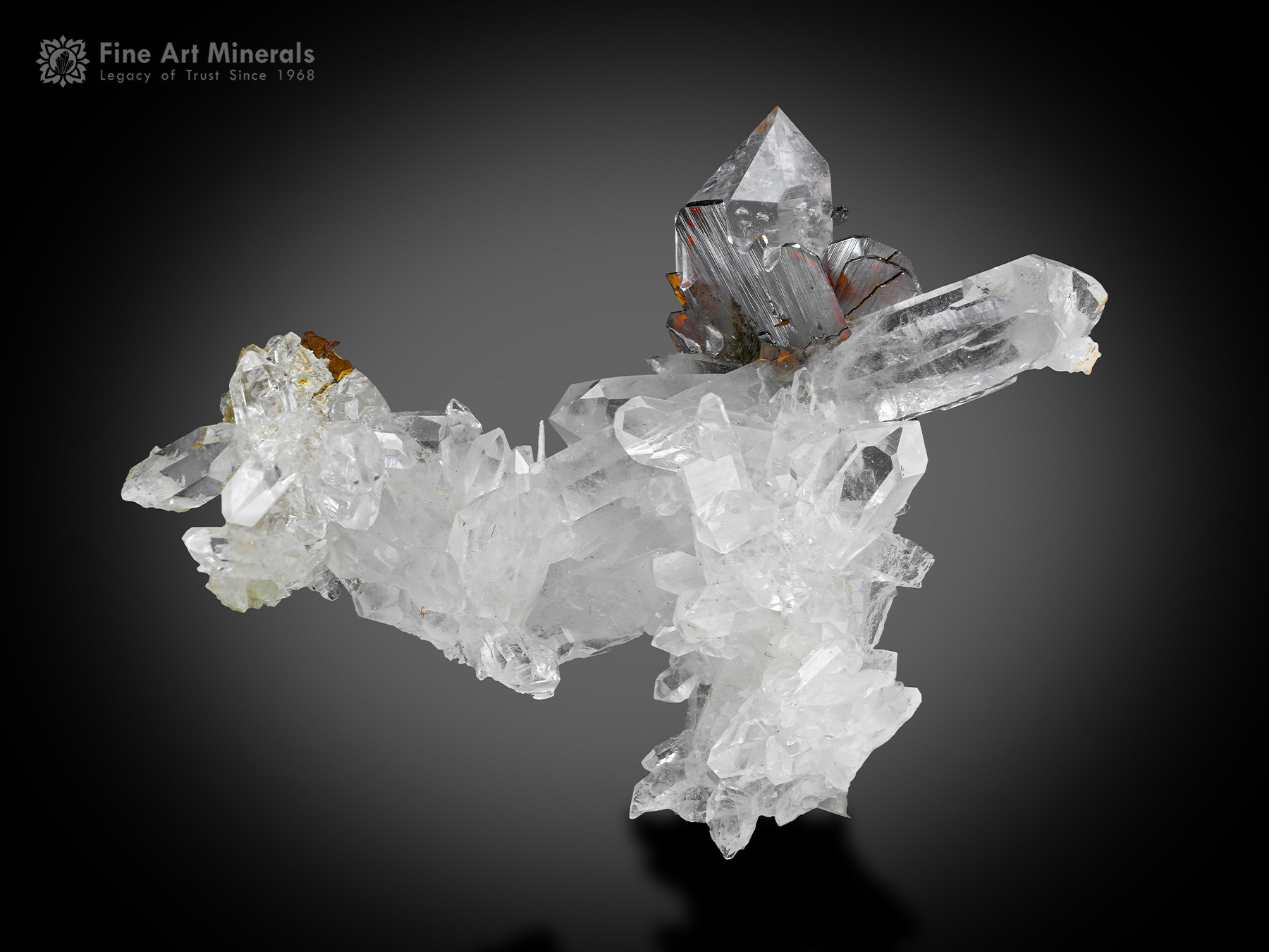 Brookite with Quartz