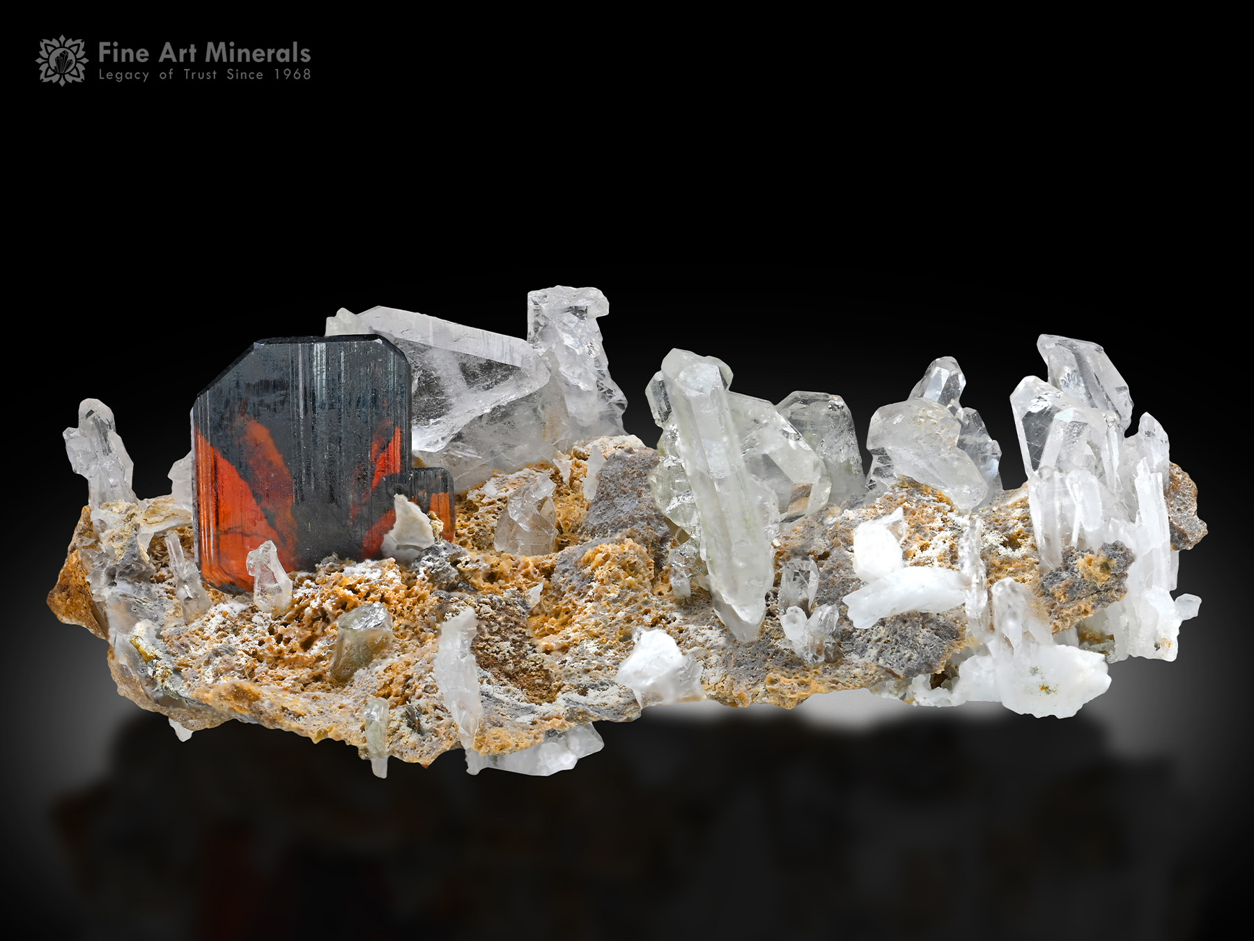 Brookite with Quartz