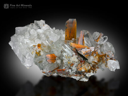 Brookite with Quartz