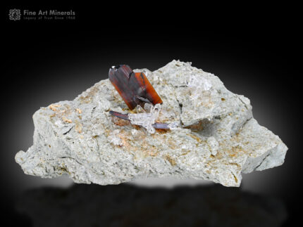 Brookite with Quartz