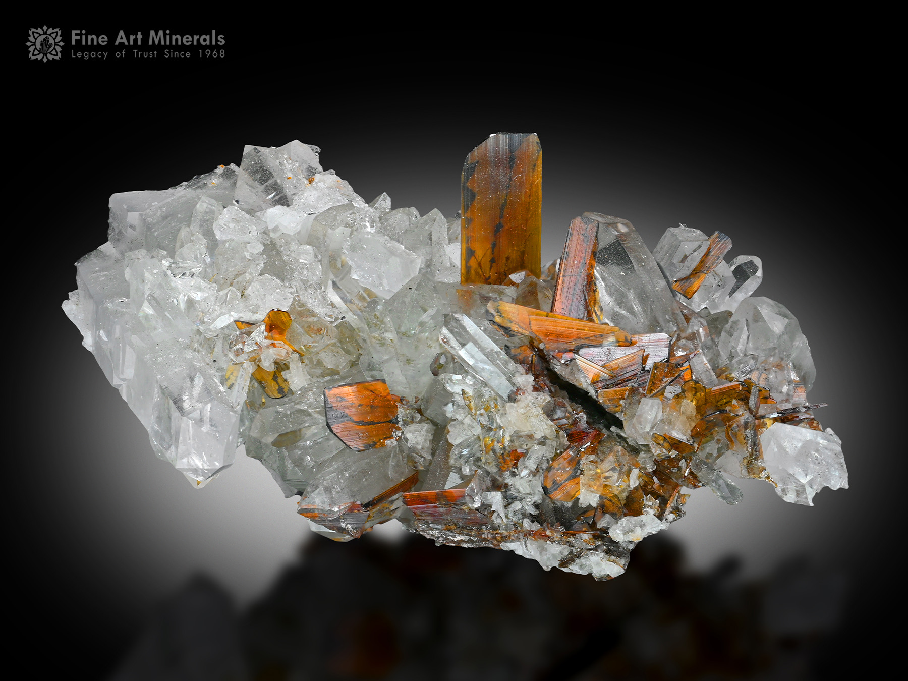 Brookite with Quartz