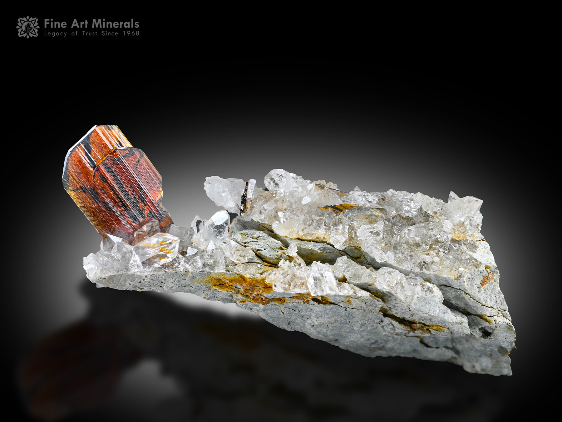Brookite with Quartz