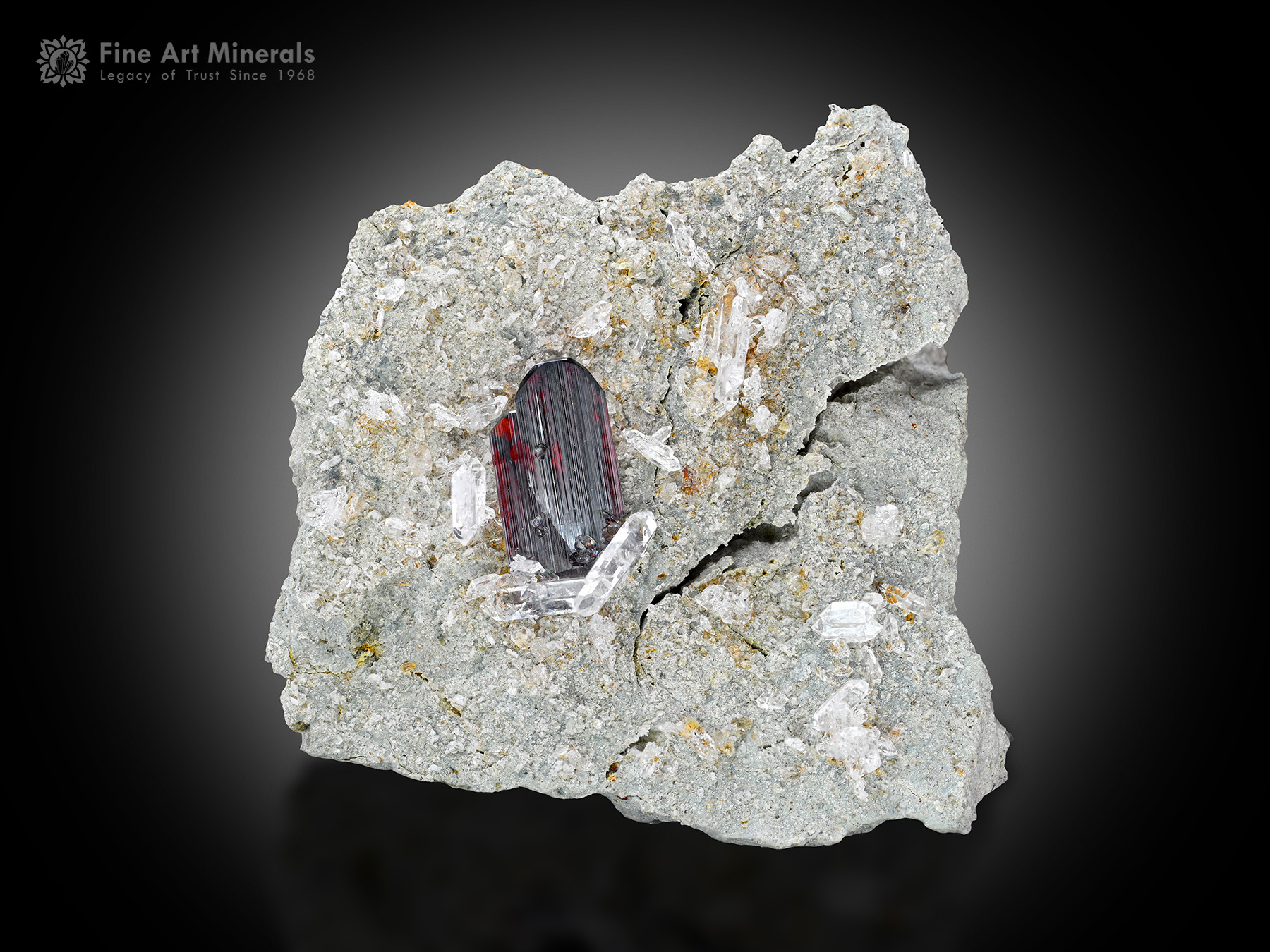 Brookite with Quartz