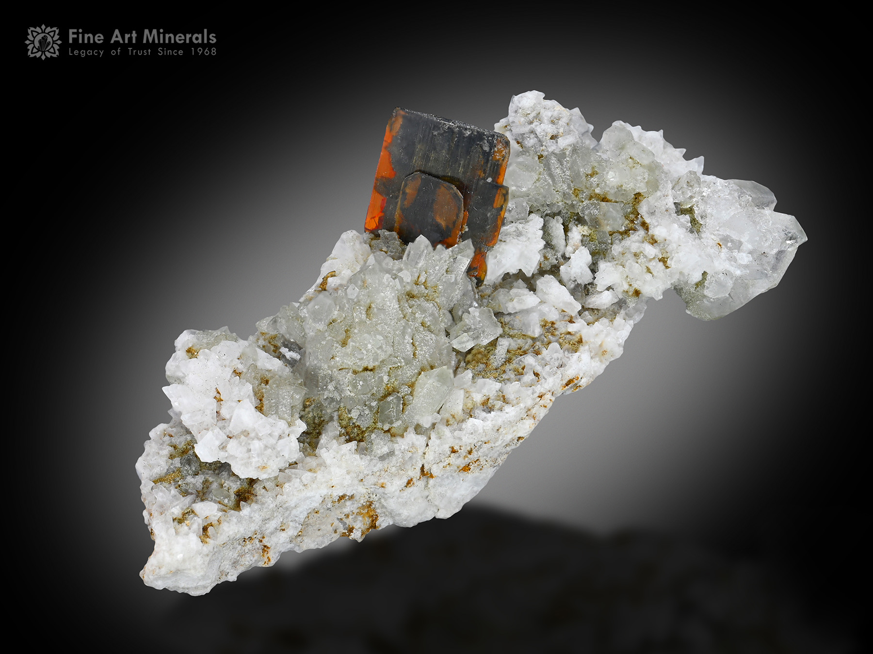 Brookite with Quartz