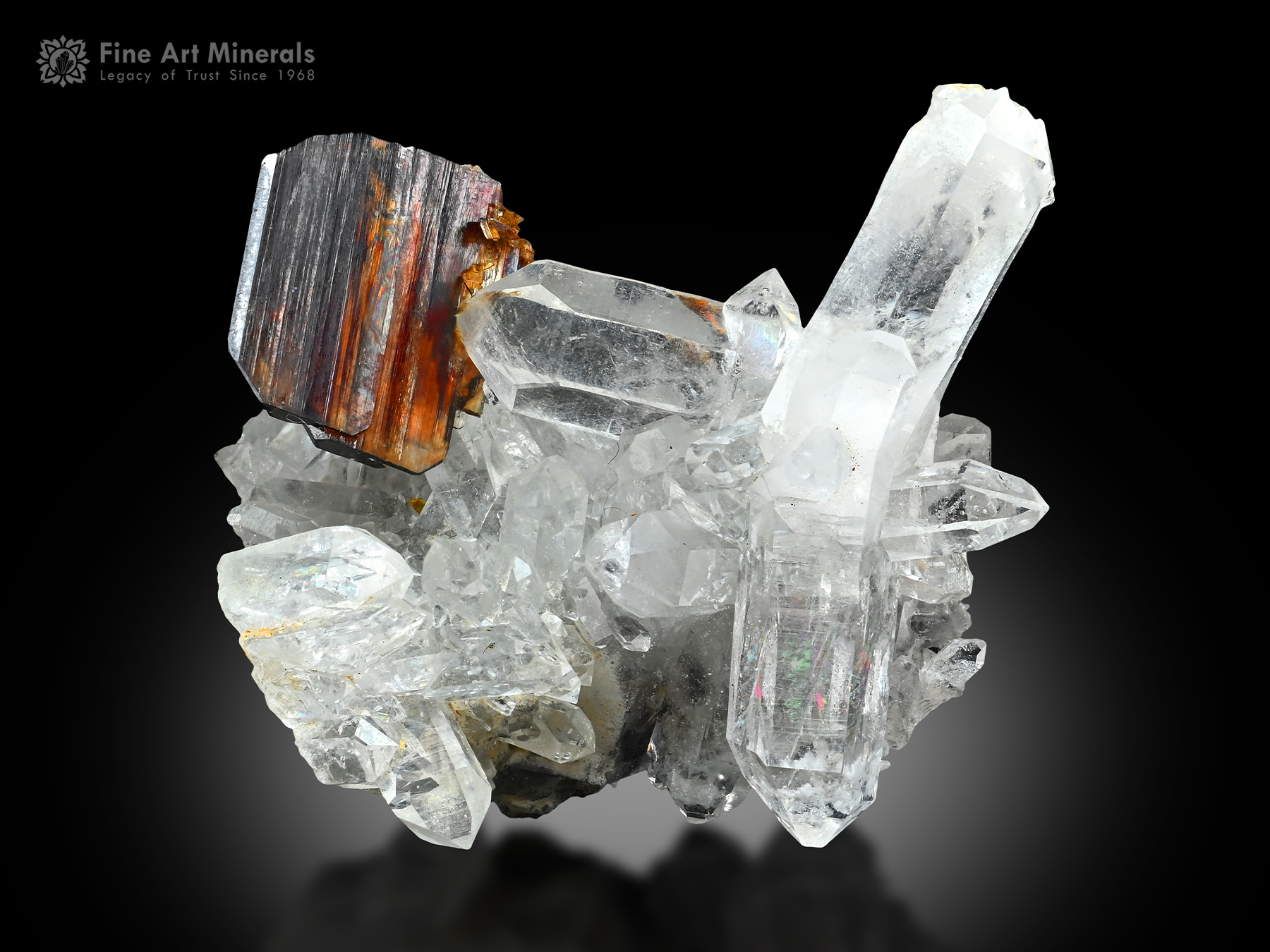 Brookite with Quartz