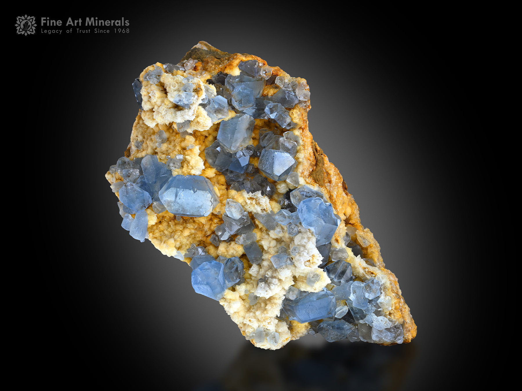 Celestine with Calcite