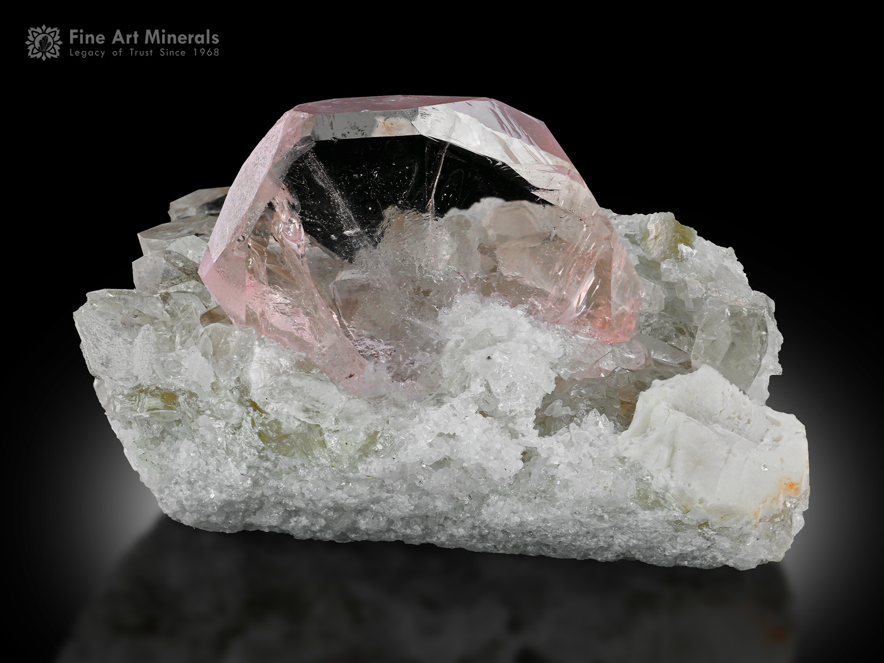 Morganite with Quartz and Cleavelandite