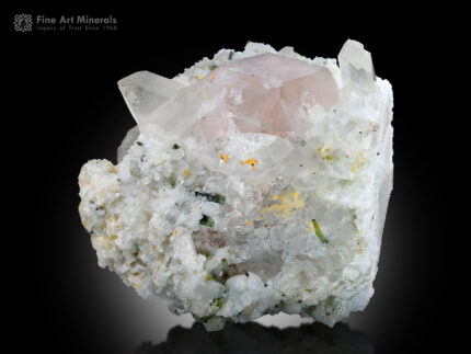 Morganite with Quartz and Tourmaline