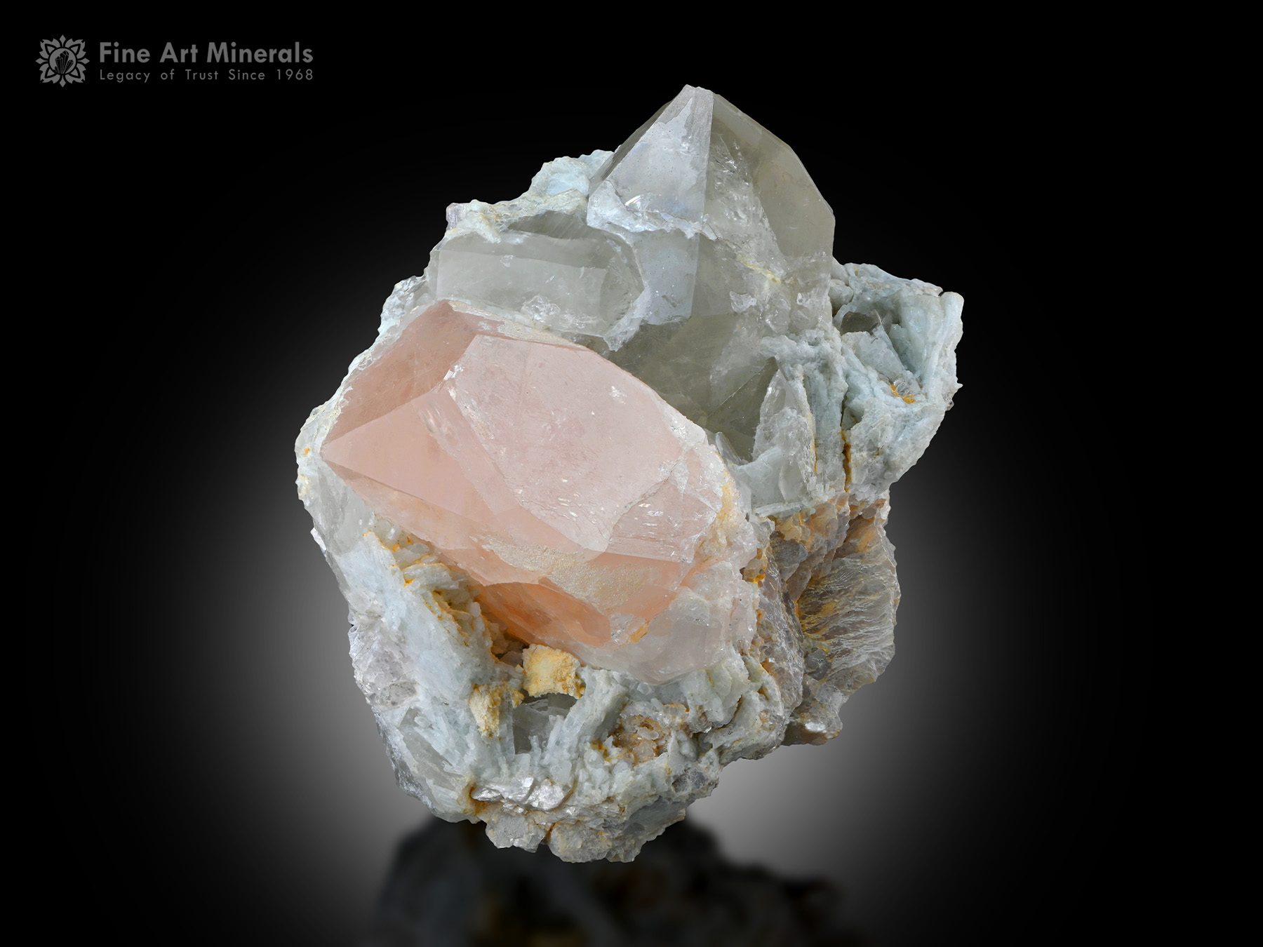 Morganite with Quartz