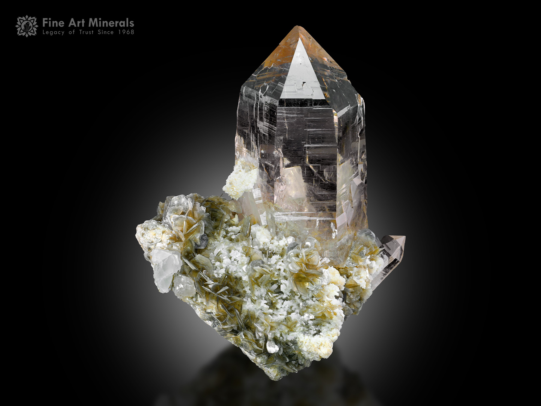 Quartz with Muscovite and Fluorite