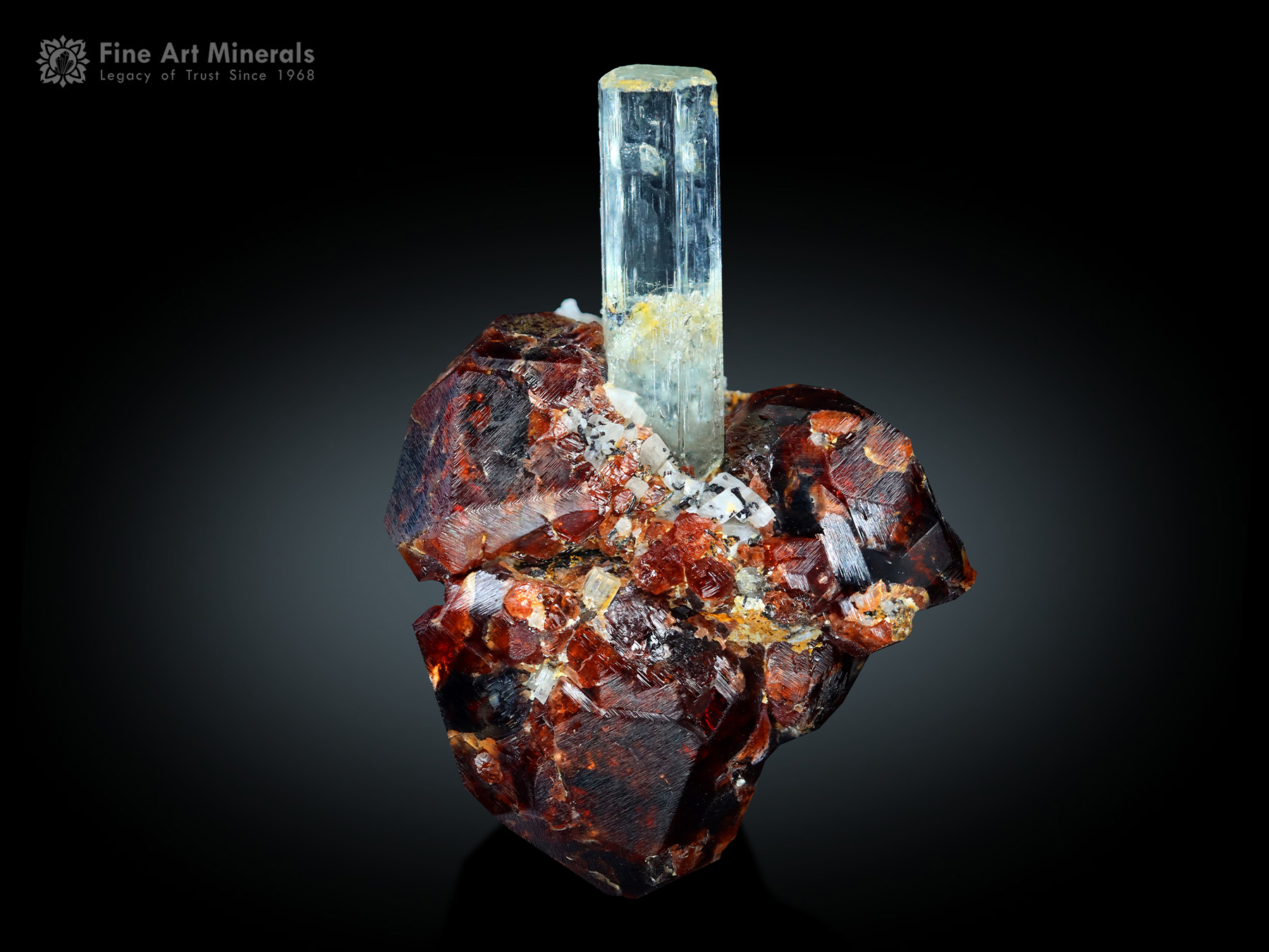Spessartine Garnet with Aquamarine