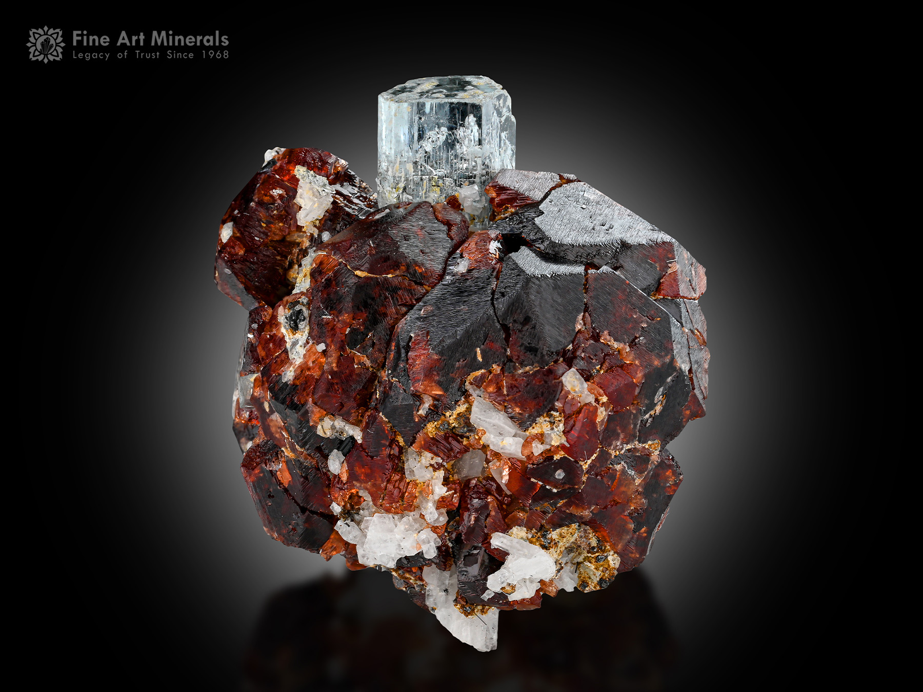 Spessartine Garnet with Aquamarine