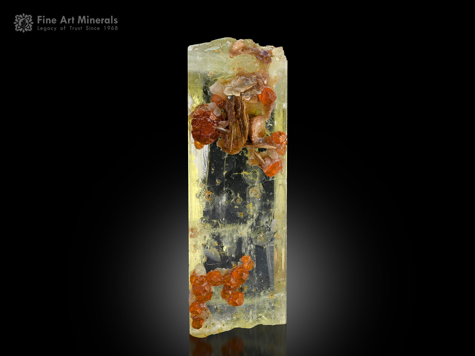 Triphane with Spessartine Garnet and Muscovite