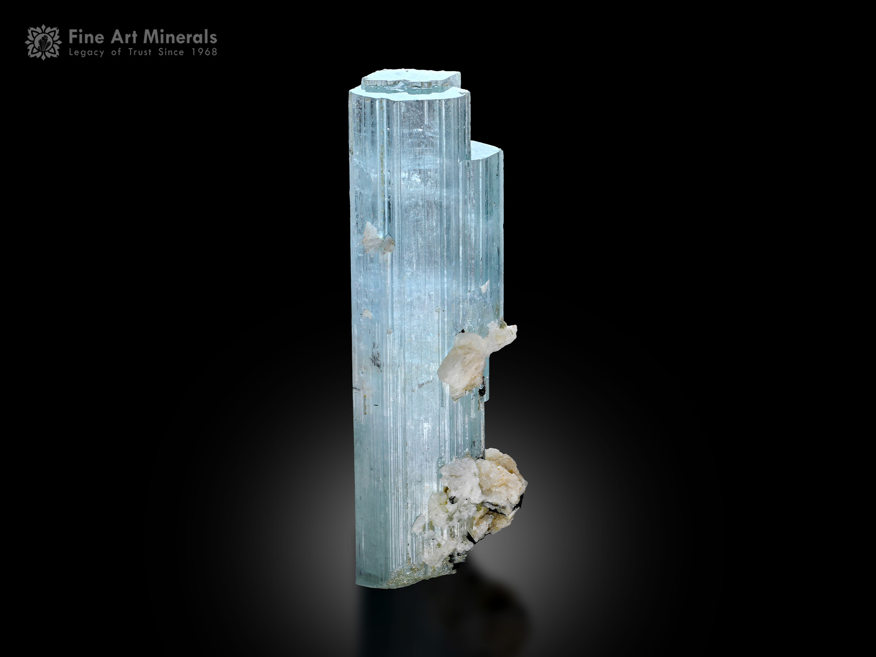 Aquamarine with Schorl and Albite