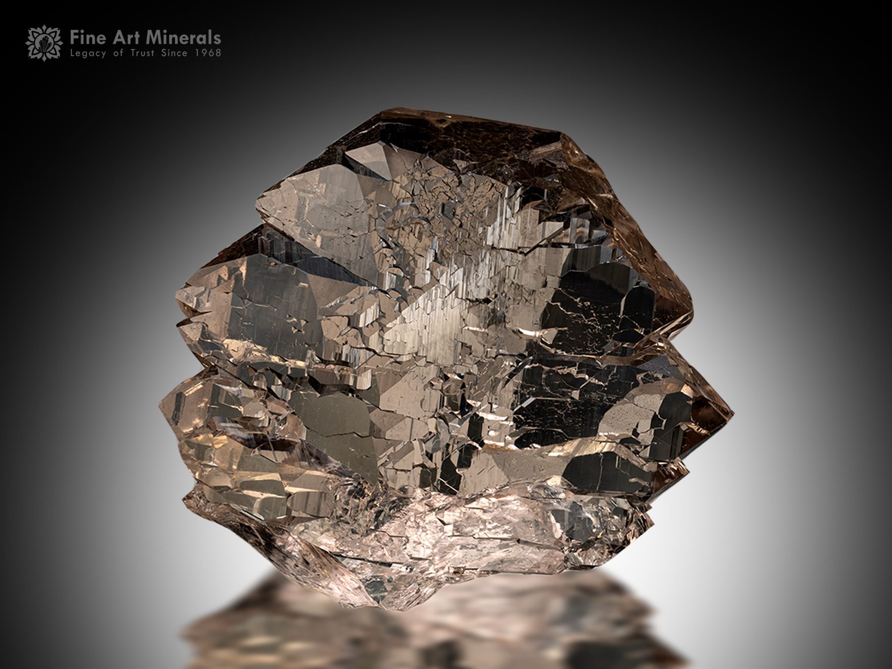 5 cm long Swiss Smoky Gwindel Quartz crystal sourced from Switzerland